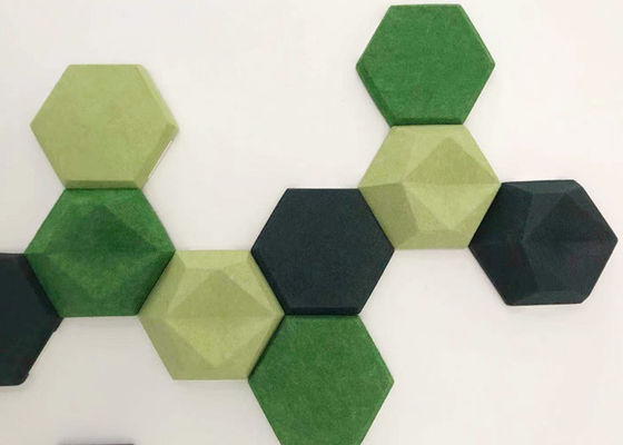Hexagon Polyester 3D-Dekorationsschalldämpfende Wandplatten